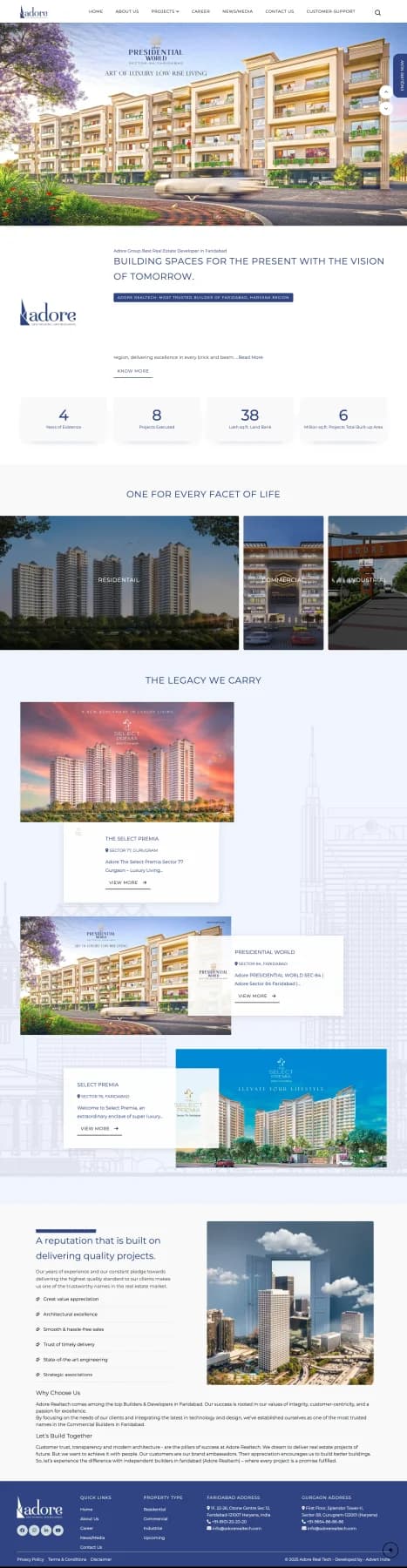 Adore Group website project preview